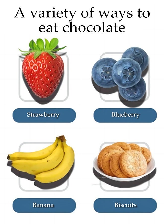 DUNISO Electric Fondue Pot Set, Chocolate Fondue Kit, Temperature Control, Detachable Serving Trays and 2 Roasting Forks, Unique Housewarming Gift Set - Image 4